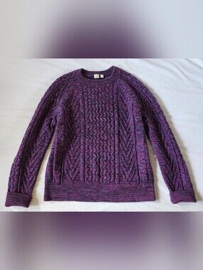 GAP 100% Cotton Purple Cable Knit Sweater